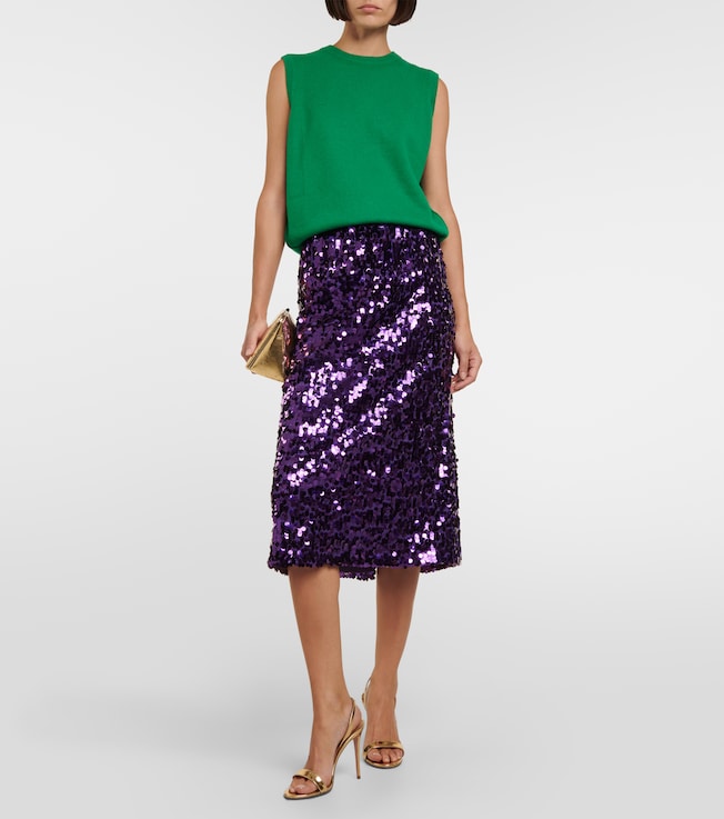 Plan C Sequined midi skirt