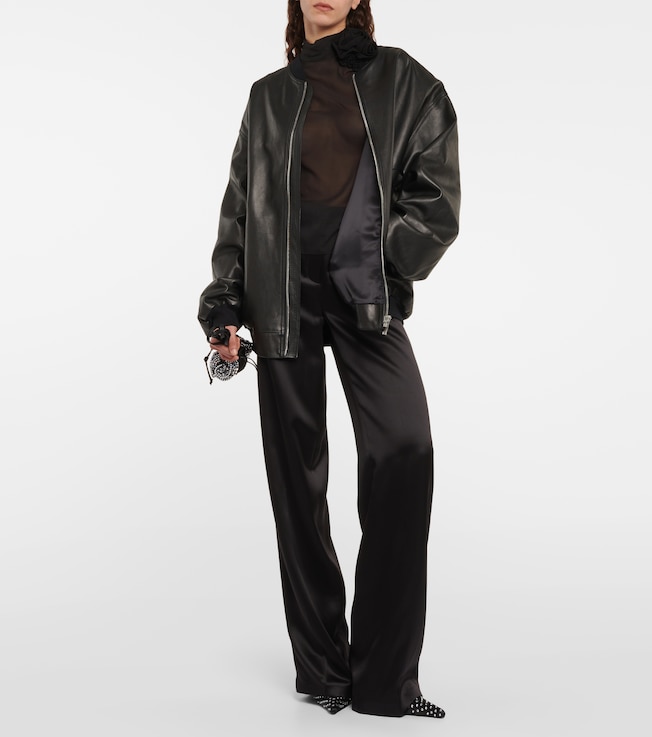 Magda Butrym Floral-appliqué sheer silk blouse