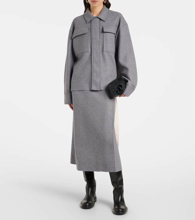 Jil Sander Wool-blend wrap skirt