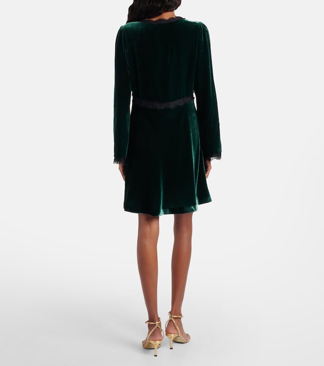 RIXO Rixo Macie lace-trimmed velvet minidress