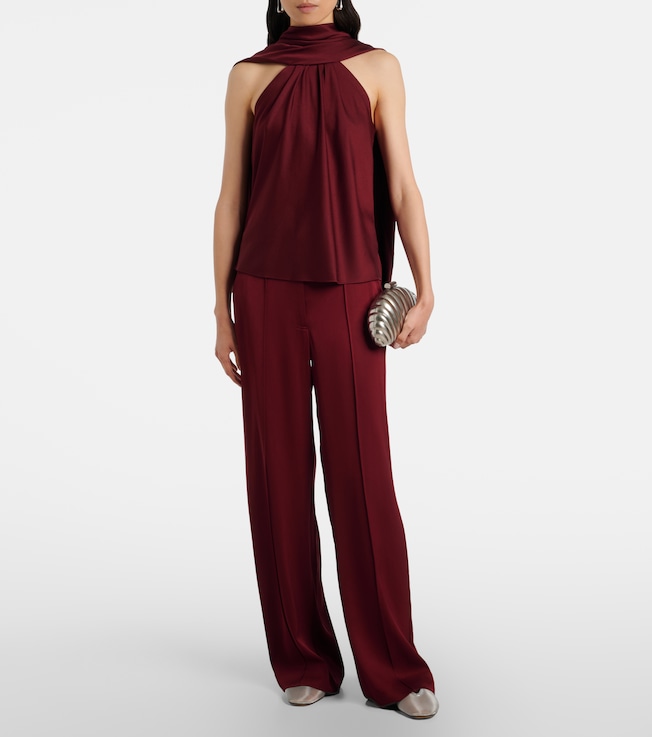 SIMKHAI Kyra satin wide-leg pants