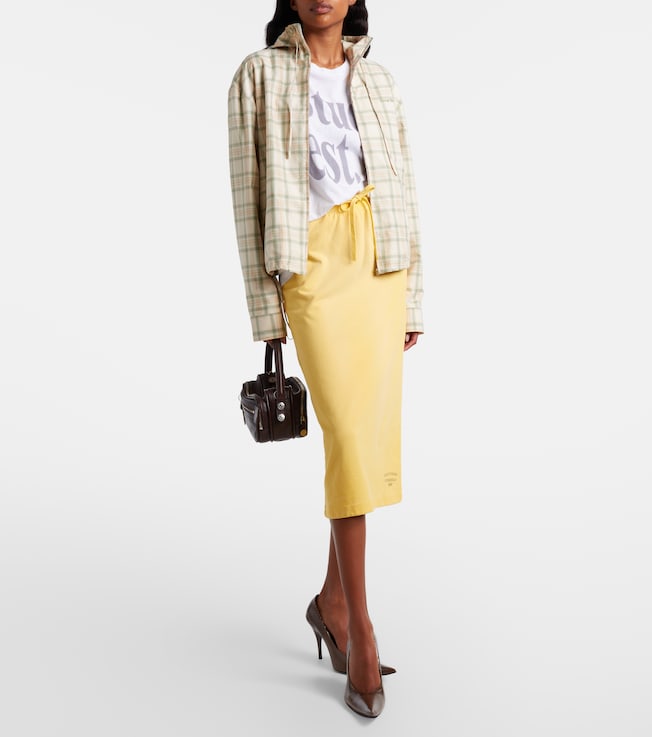 Acne Studios Faded cotton-blend midi skirt