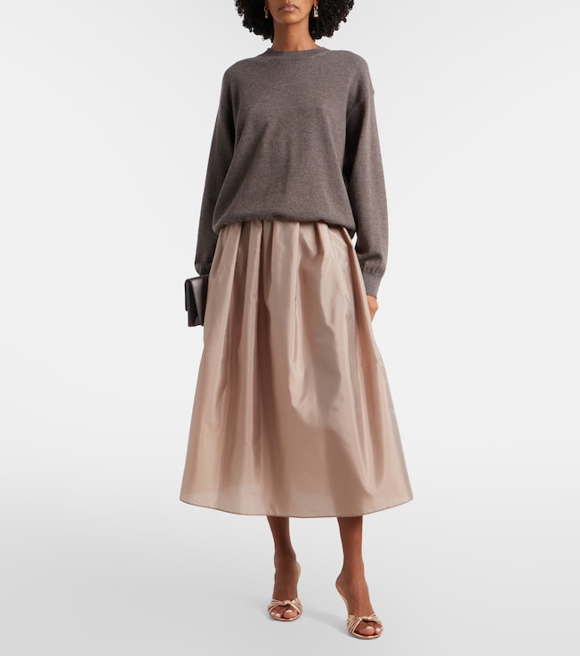 S Max Mara Effetto pleated taffeta midi skirt