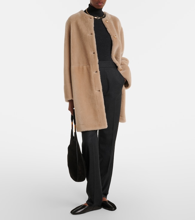 AGNONA Wool flannel straight pants 