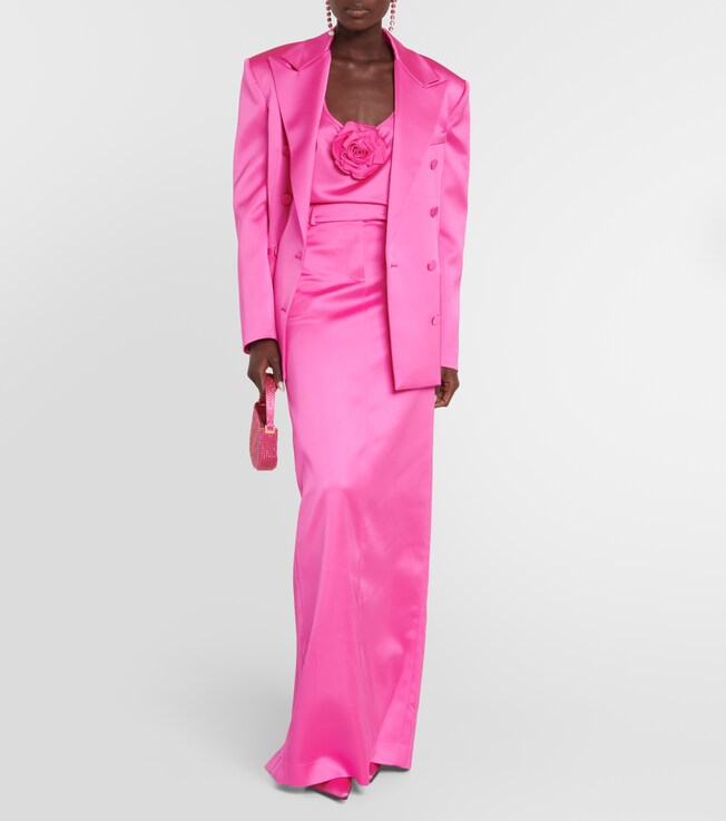 GIUSEPPE DI MORABITO Rose-appliqué satin top