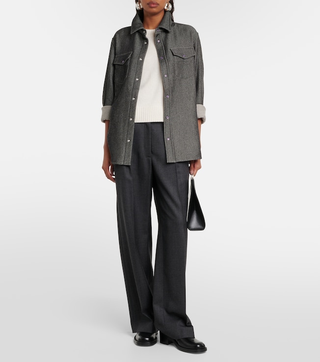  Cashmere and cotton denim shirt