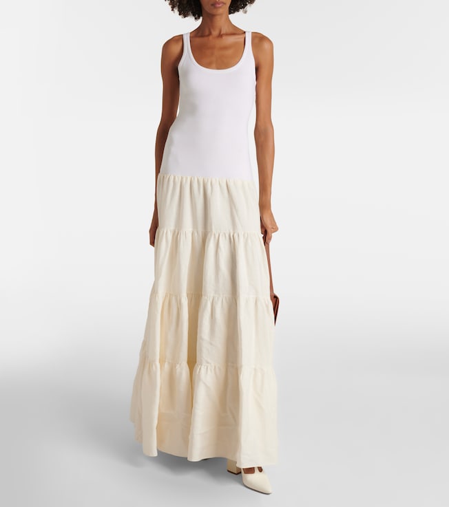 Gabriela Hearst Pozas tiered linen maxi dress