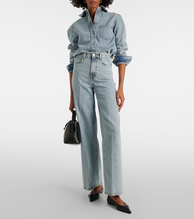 TOTEME High-rise wide-leg jeans