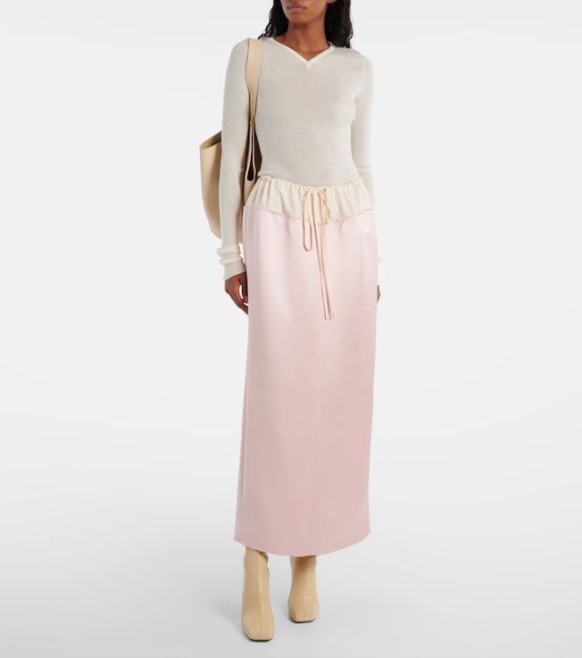 KHAITE Chet satin maxi skirt
