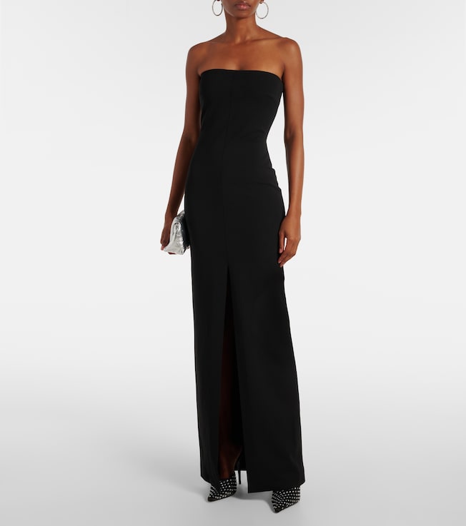 Solace London Bysha strapless crêpe maxi dress