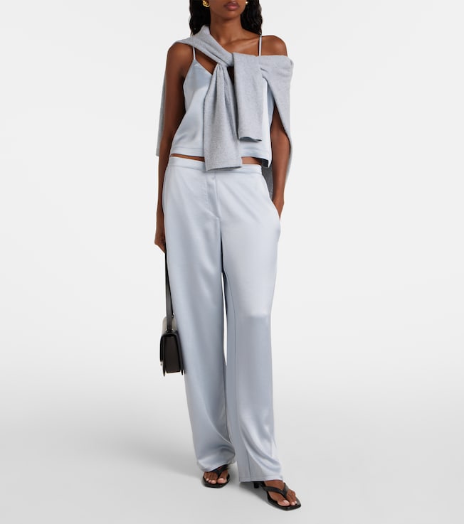 LESET Barb Button satin camisole