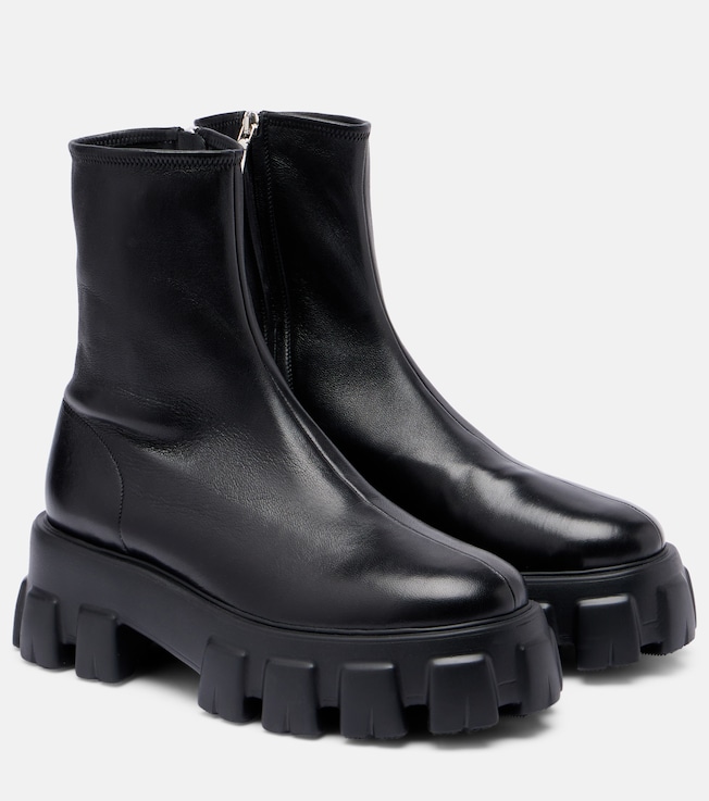 Prada Monolith leather ankle boots