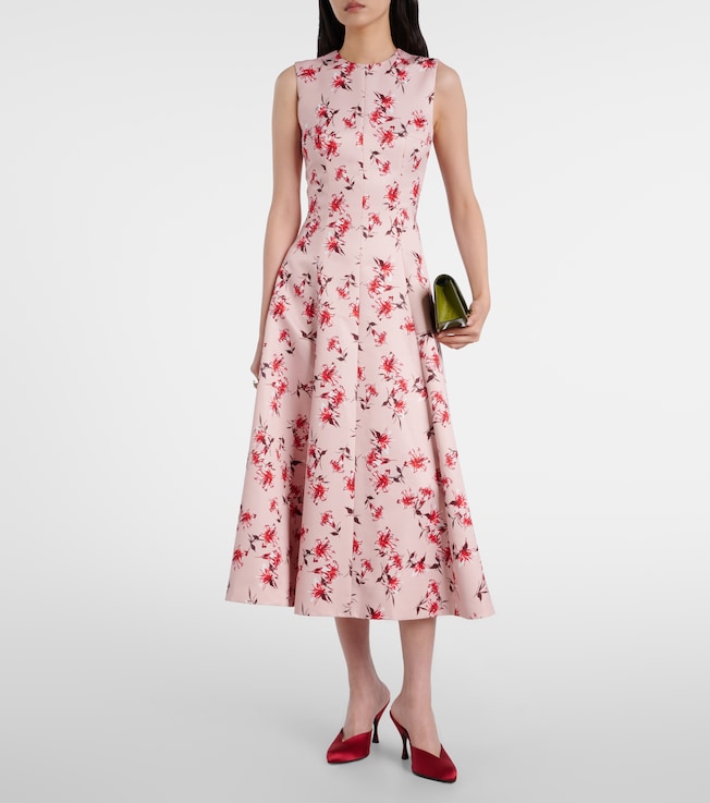 Emilia Wickstead Mara floral faille taffeta midi dress