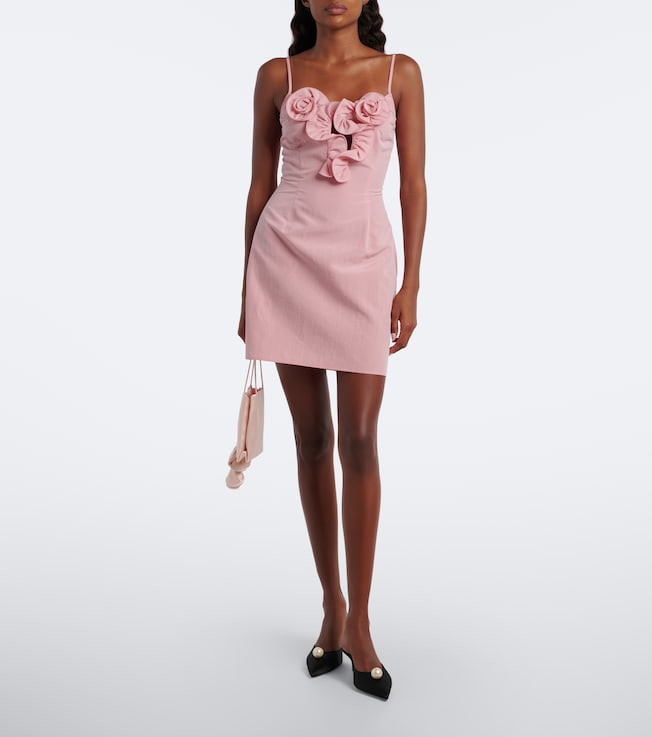 Magda Butrym Floral-appliqué cotton and silk minidress