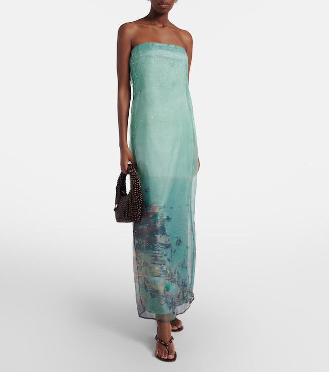 Staud Amara embellished organza maxi dress