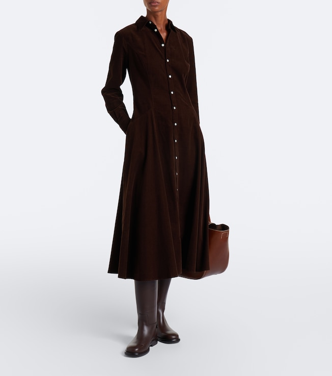 Polo Ralph Lauren Cotton corduroy midi dress