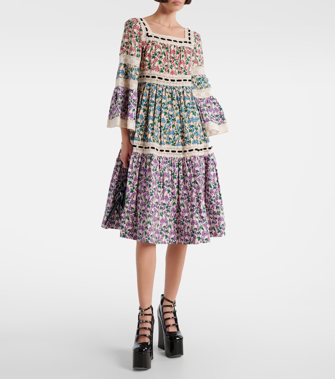 Marc Jacobs Floral cotton midi dress