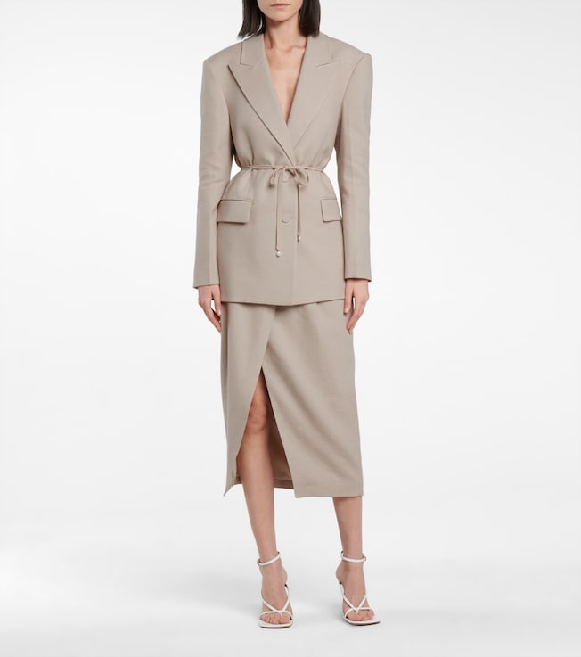 Altuzarra Arbor belted linen-blend blazer