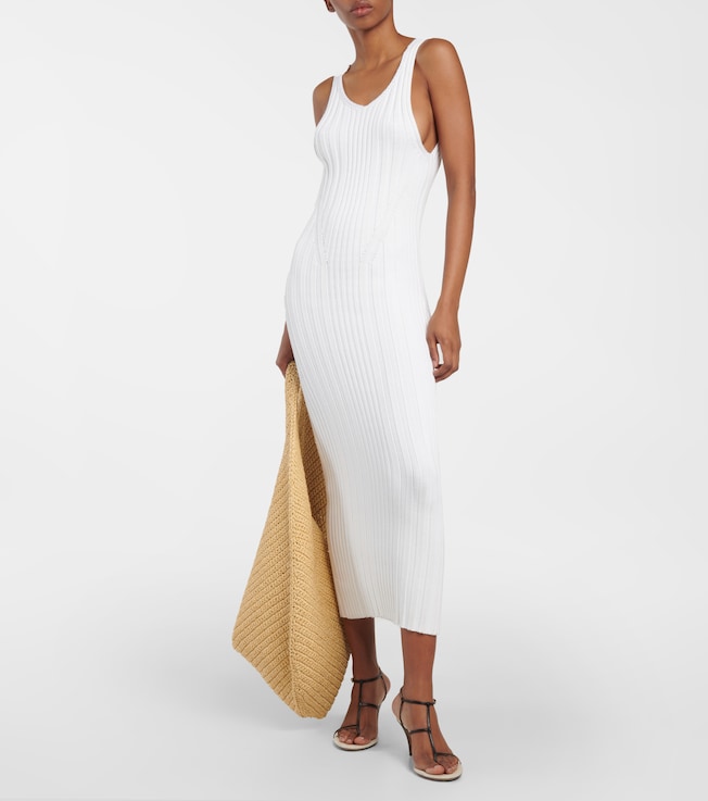 KHAITE Ottilie cotton-blend midi dress