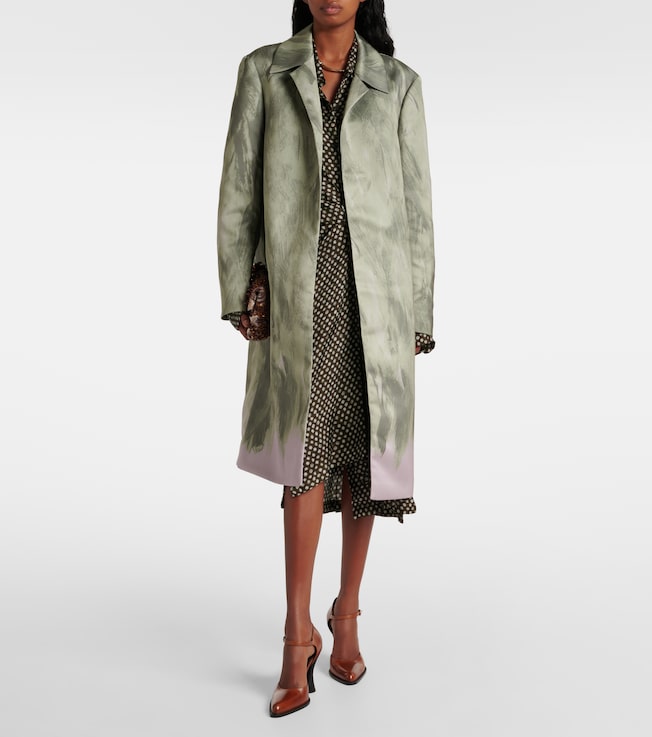 Dries Van Noten Satin wrap coat