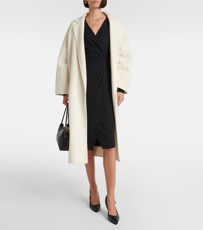 Max Mara Virtus gathered jersey midi dress
