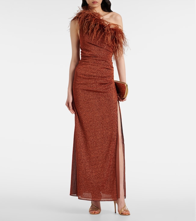 Oséree Lumière Plumage maxi dress
