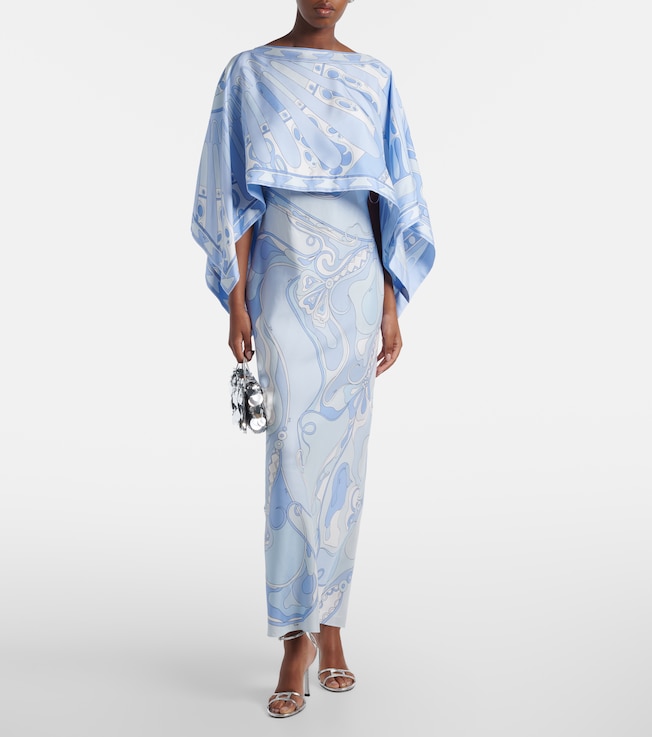 Pucci Orchidee Soleil silk gown and cape set
