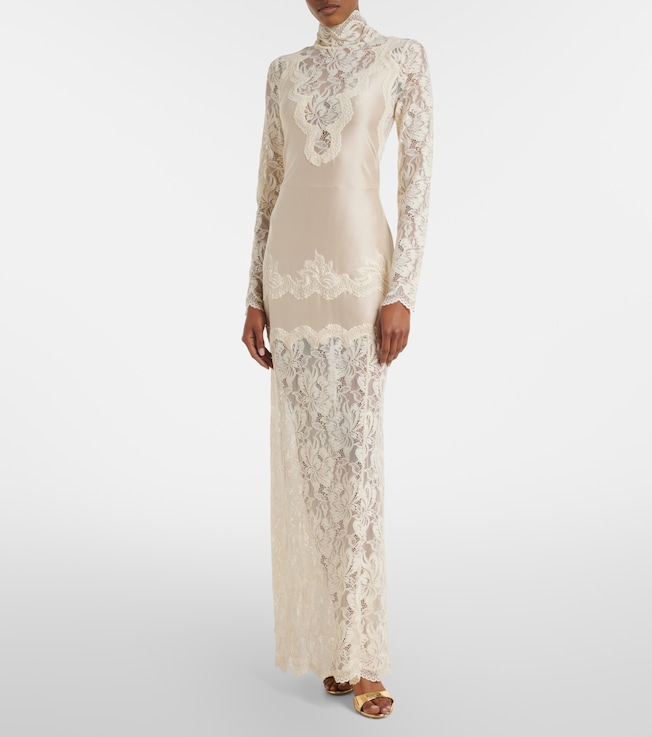 Rabanne Lace and satin maxi dress