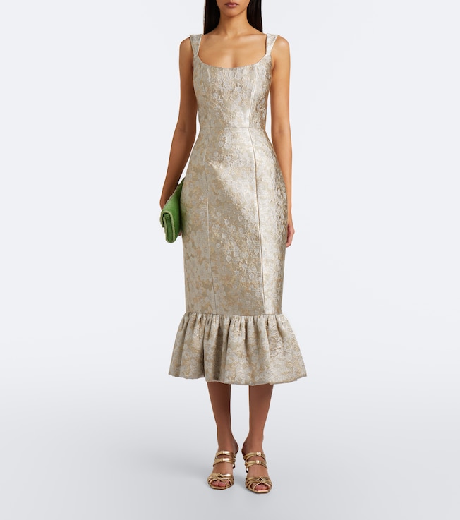 Markarian Markarian Ruffled jacquard corset dress
