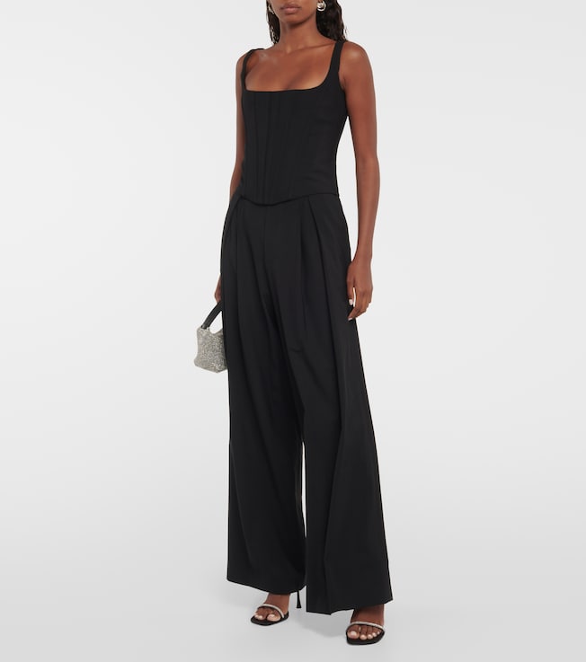 GIUSEPPE DI MORABITO Wool-blend wide-leg pants
