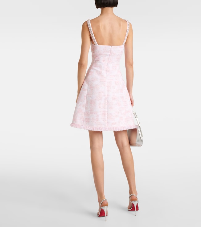 Oscar de la Renta Oscar de la Renta Crystal-embellished tweed minidress