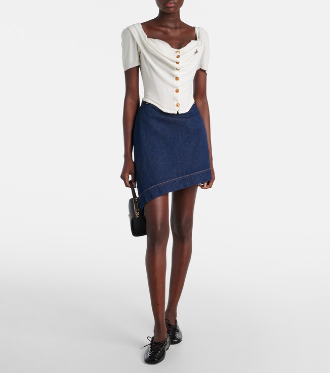 Vivienne Westwood Sailor Orb asymmetric denim skirt