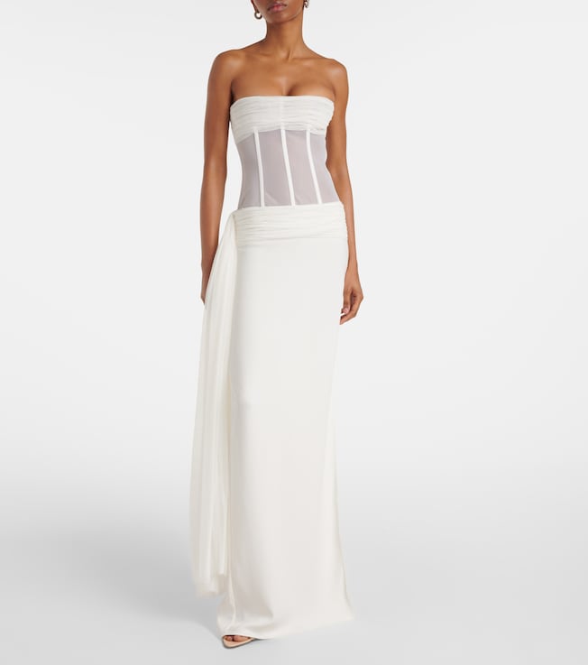 Christopher Esber Bridal veiled corset dress