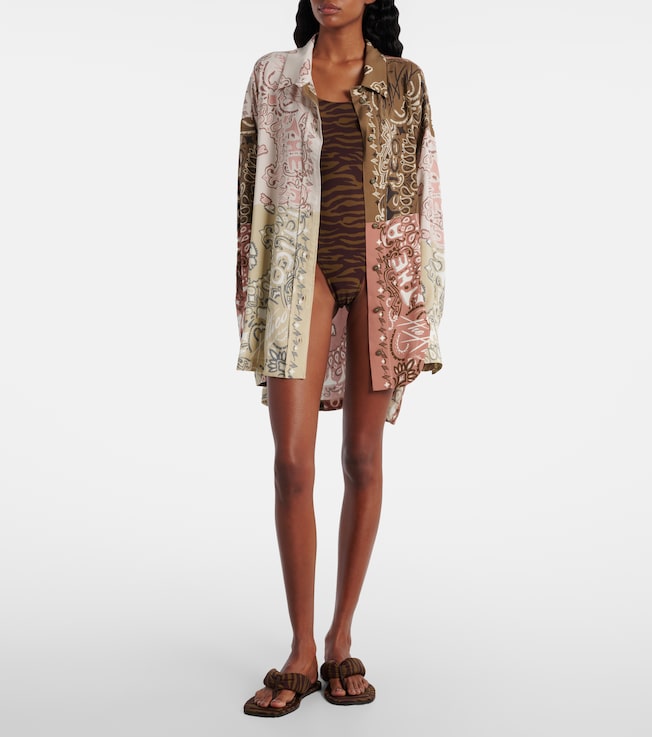 THE ATTICO Bandana oversized muslin shirt