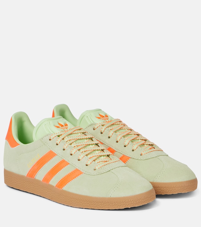 adidas Gazelle leather-trimmed suede sneakers