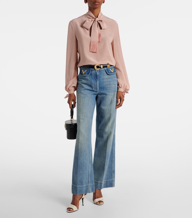 Valentino VGold mid-rise wide-leg jeans