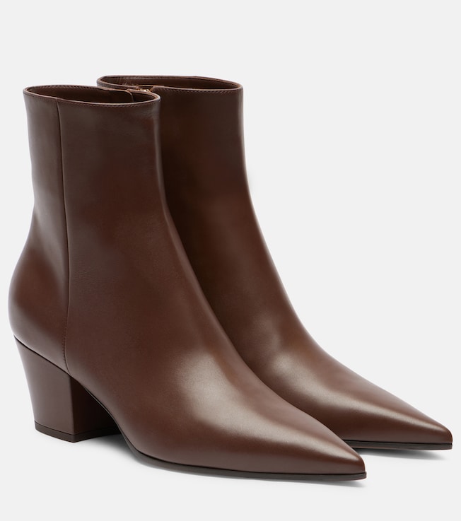 新品同様Gianvito Rossi Murray 55mm アンクルブーツ GIANVITO ROSSI - Murray 55 leather ankle boots | Plush