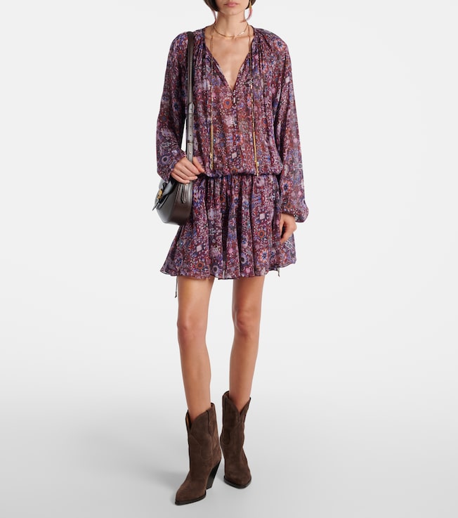 Marant Étoile Bess floral shirred minidress