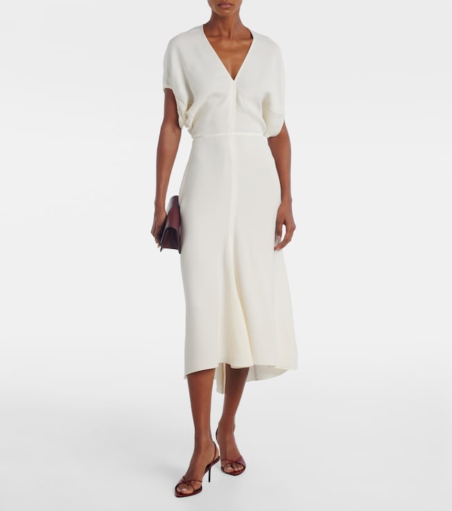 Victoria Beckham Edith crêpe satin midi dress