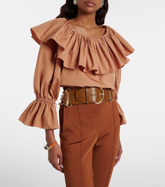 Chloé Ruffled cotton poplin blouse