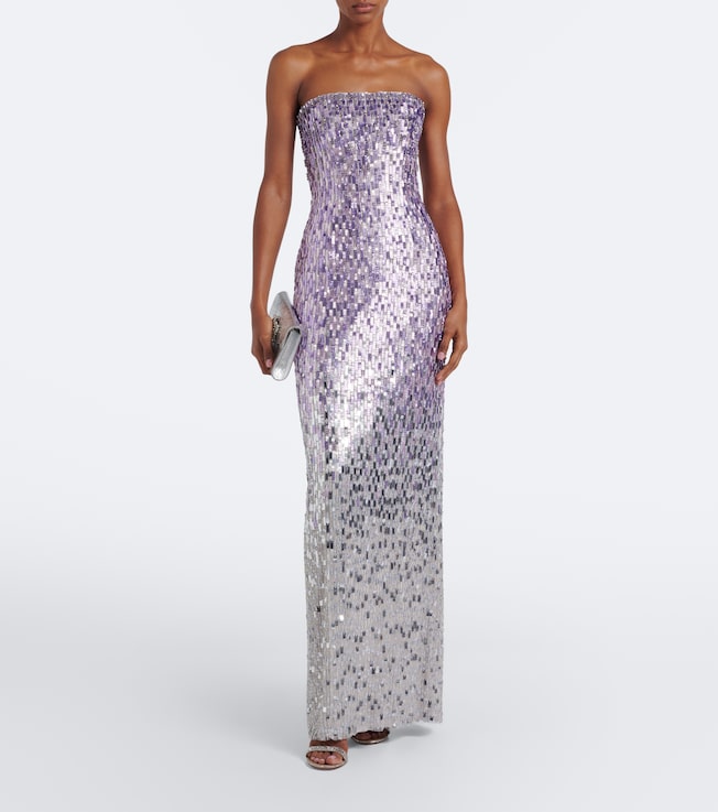 Jenny Packham Lucille sequined strapless gown