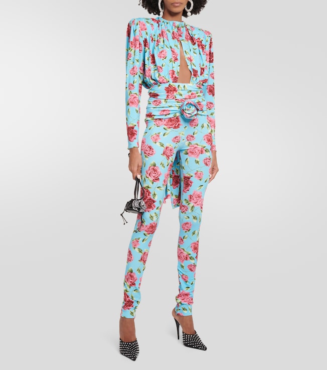 Magda Butrym Floral cutout silk-blend top