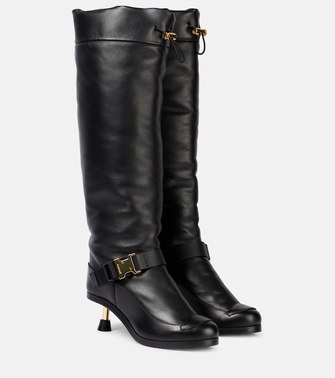 Sacai Leather knee-high boots