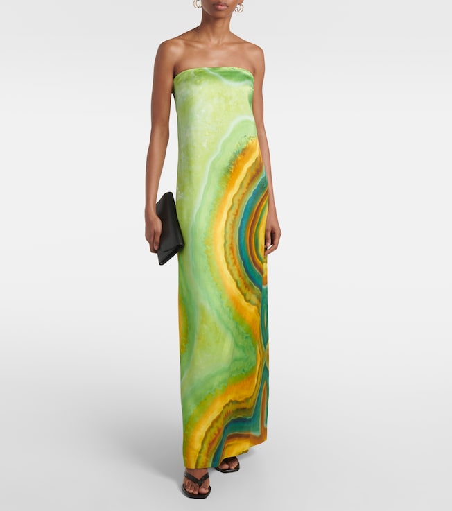 Alémais Iris printed strapless maxi dress