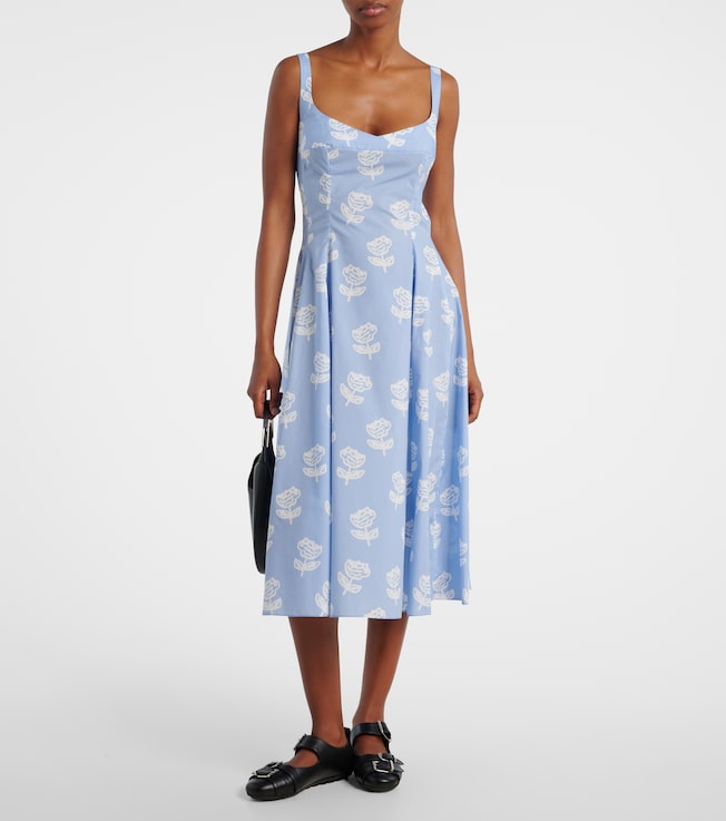 Marni Floral cotton midi dress