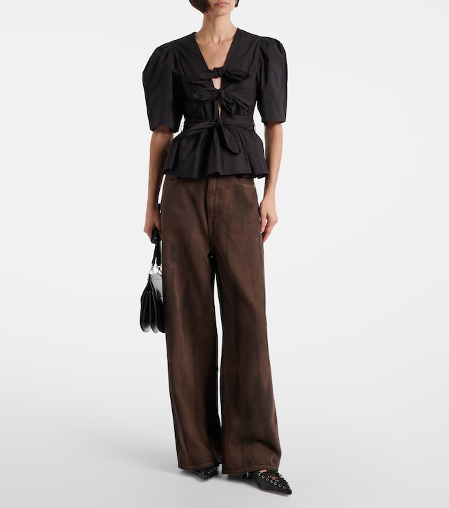 GANNI High-rise wide-leg jeans