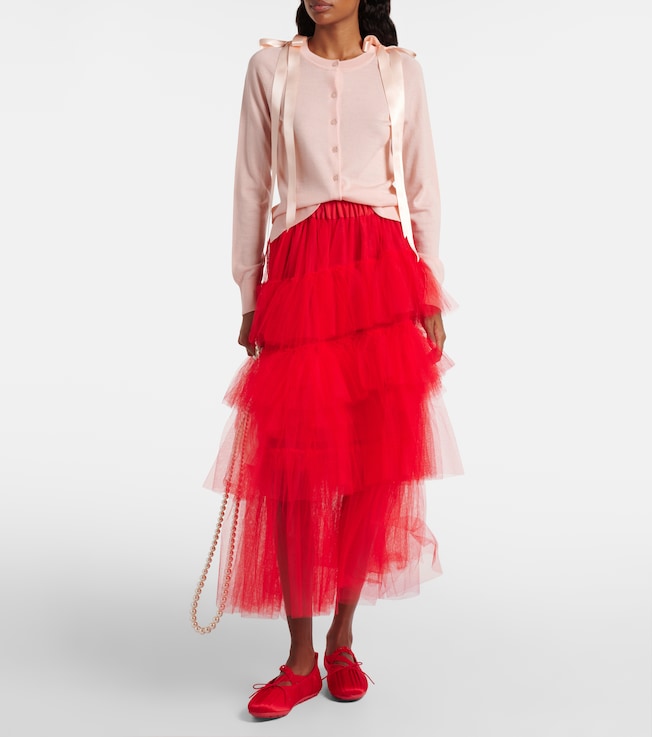 Simone Rocha Bow-detail wool and silk cardigan