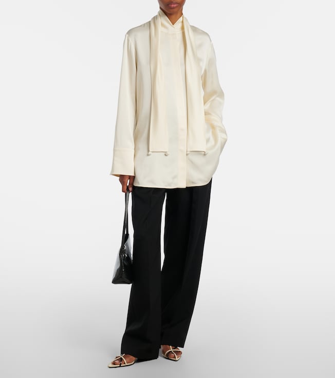 Jil Sander Scarf-detail satin shirt