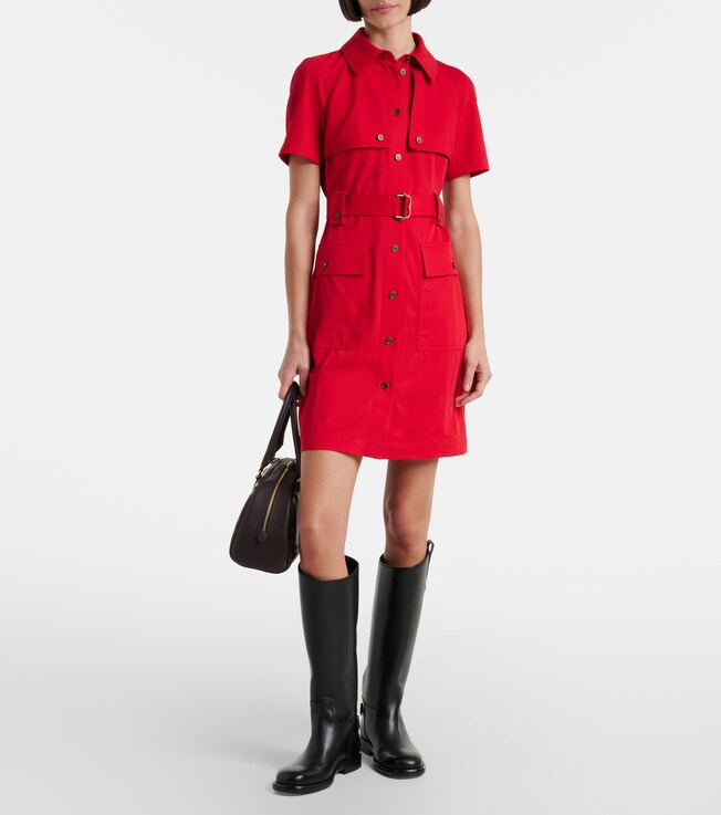 Burberry Belted wool shirt dress