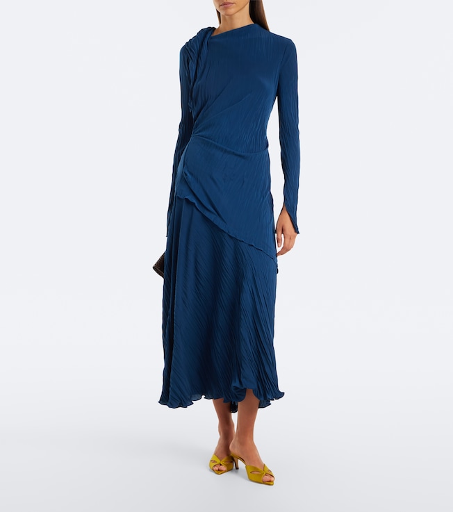 Victoria Beckham Asymmetric plissé midi dress